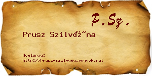 Prusz Szilvána névjegykártya